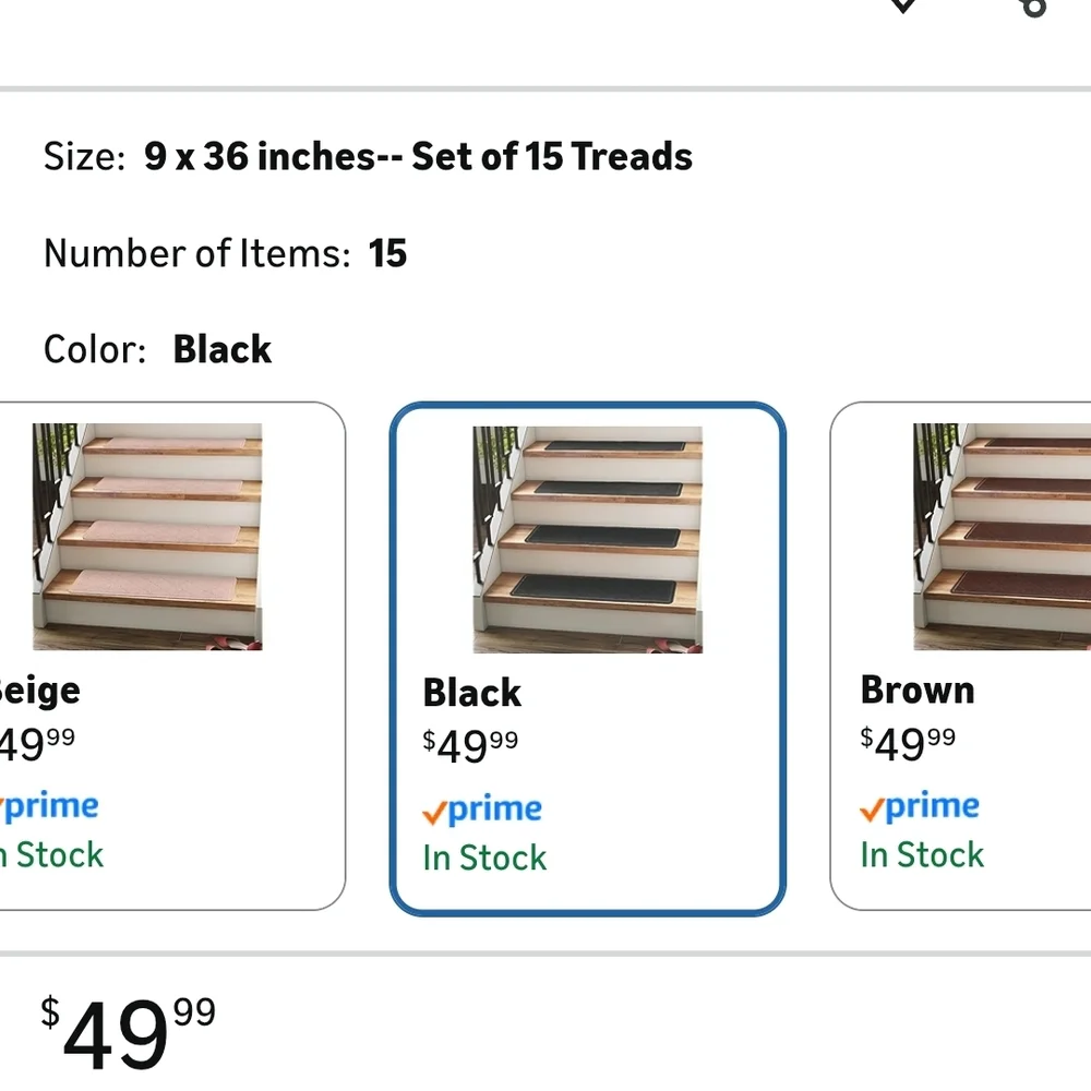 Elegant Black Stair Treads - Set of 15